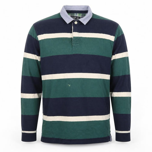 Sandstone & Co. Men's L Green Blue Striped Polo