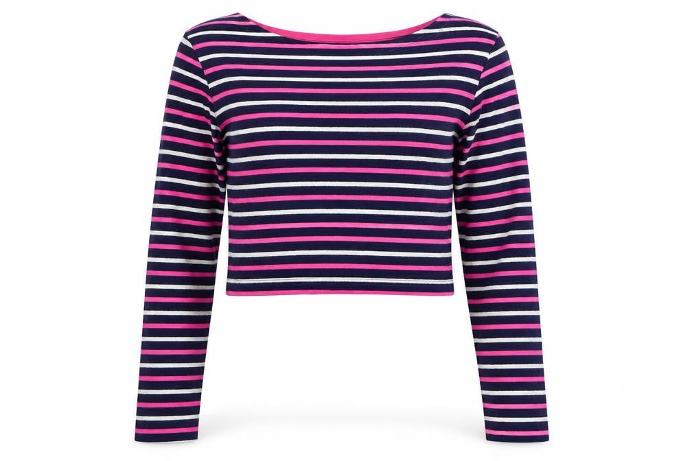 Blue Rinse Unisex Multicoloured Striped Cropped Top