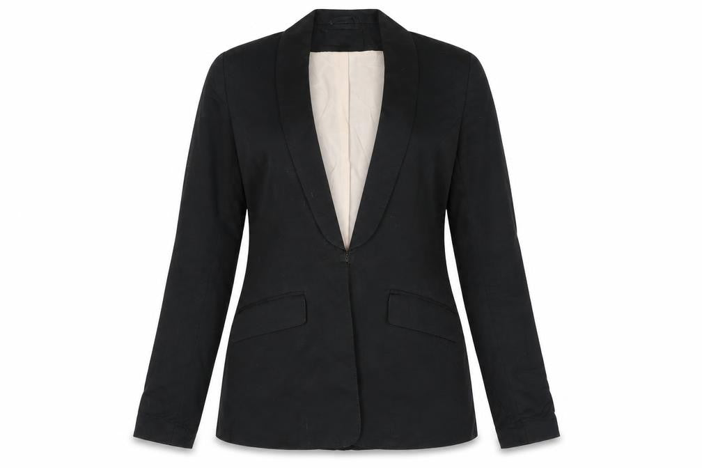 H & M Women's Black Blazer Shawl Lapel Size 8 Classic Fit