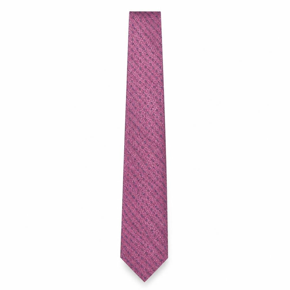 Marks & Spencer Men's Pink Geometric Silk Tie