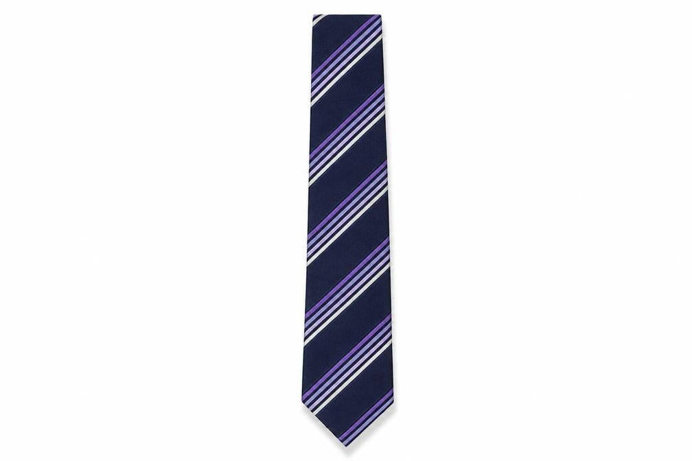 Milan Men's Purple Striped Silk Tie One Size