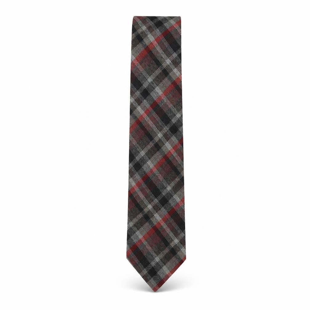 Beau Monde Men's Red Wool Tartan Tie One Size