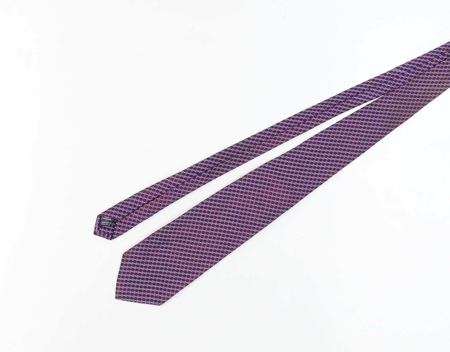 English Seven-Fold Purple Geometric Silk Men's Tie