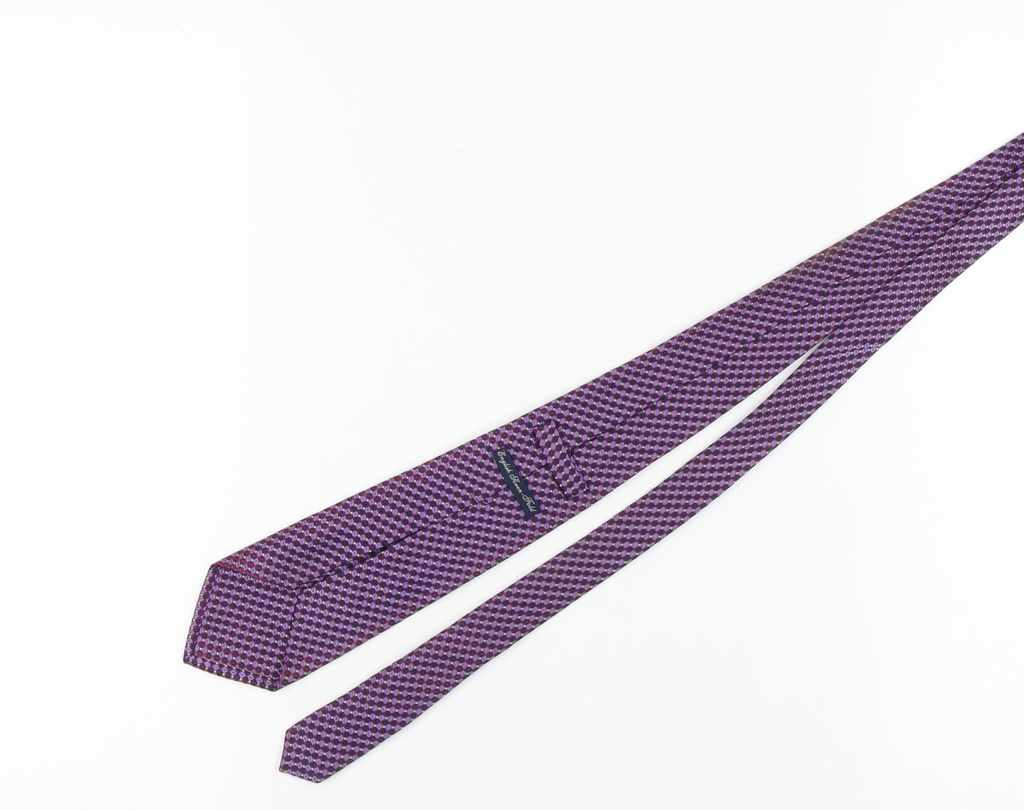 English Seven-Fold Purple Geometric Silk Men's Tie
