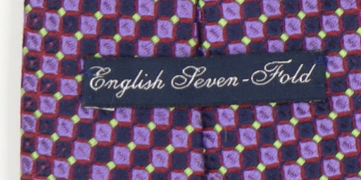 English Seven-Fold Purple Geometric Silk Men's Tie
