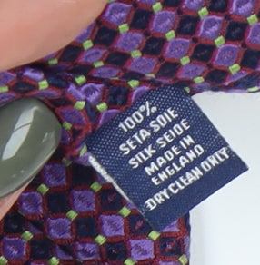 English Seven-Fold Purple Geometric Silk Men's Tie