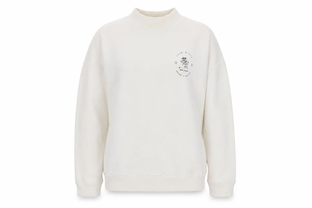 Jack Wills Women's White Pullover Sweatshirt Size 12