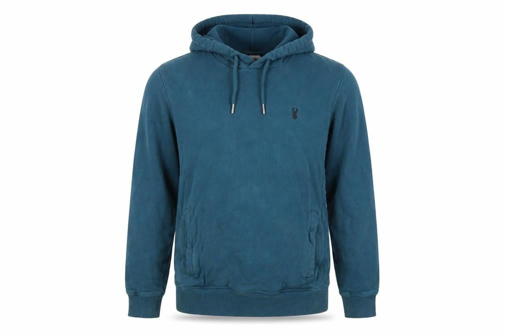 Next Men's Blue Pullover Hoodie, Size S, Hooded, Logo Accent