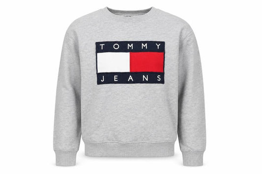 Tommy Jeans Men's Grey XS Logo Crew Sweatshirt