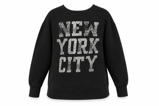 Front view of Ralph Lauren Women’s Black NYC Graphic Sweatshirt M