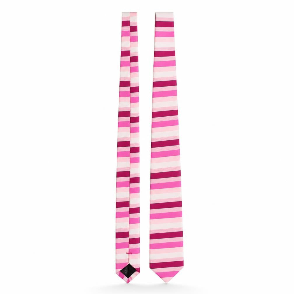 Next Men's Pink Striped Polyester Tie