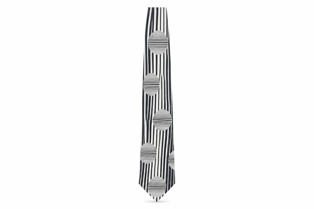 Baco da Setta Men's Black Striped Silk Tie, One Size