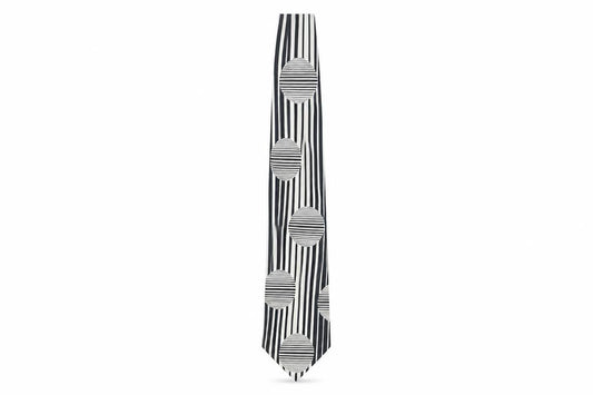Baco da Setta Men's Black Striped Silk Tie, One Size