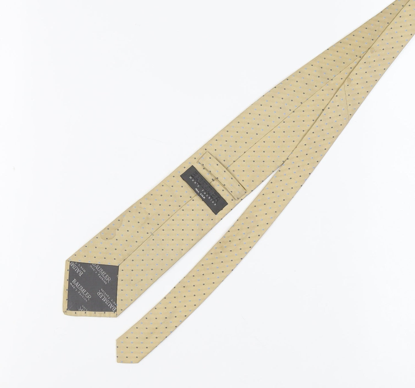 Baumler Beige Polka Dot Men's Silk Tie One Size