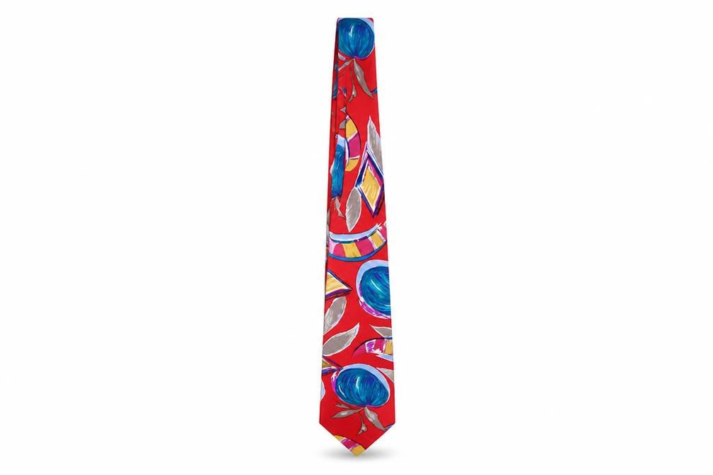 Baco da Setta Men's Red Geometric Silk Tie
