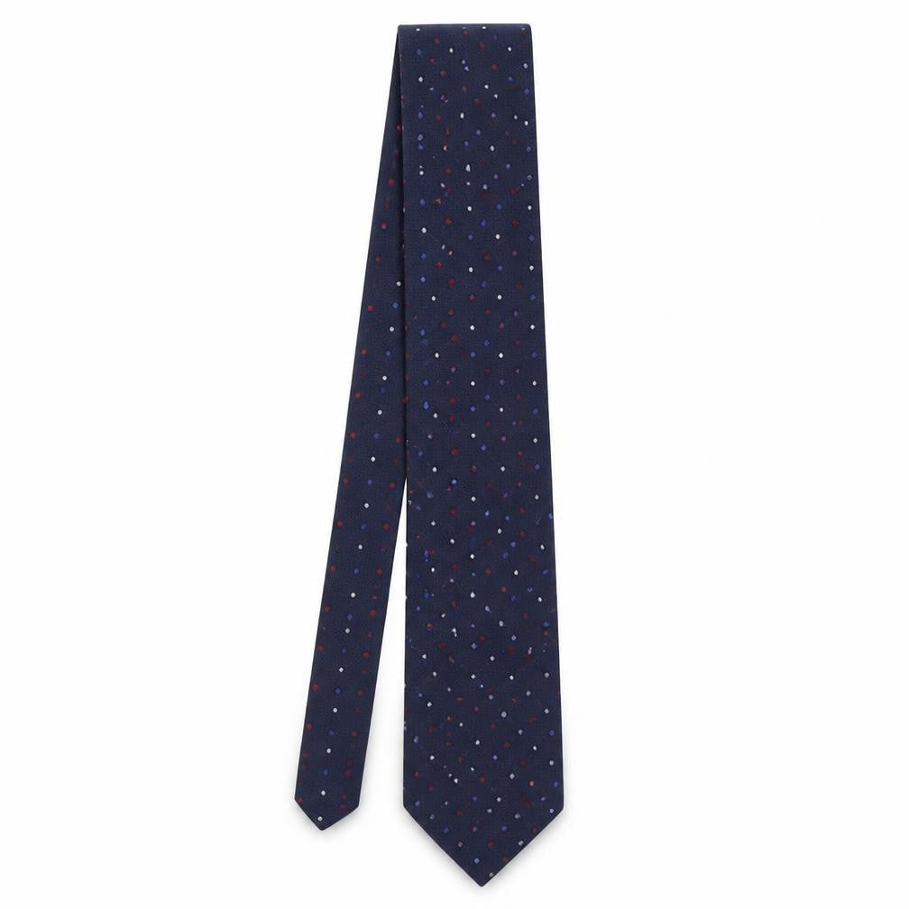 Woodstock Men's Blue Silk Slim Polka Dot Tie