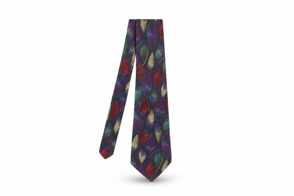 Jonelle Multicoloured Silk Tie for Men - Geometric Design
