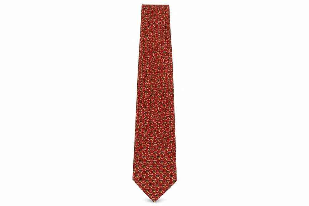Marks & Spencer Red Silk Geometric Men's Tie