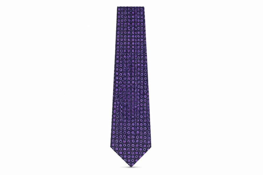 Thomas Nash Purple Geometric Silk Tie for Men