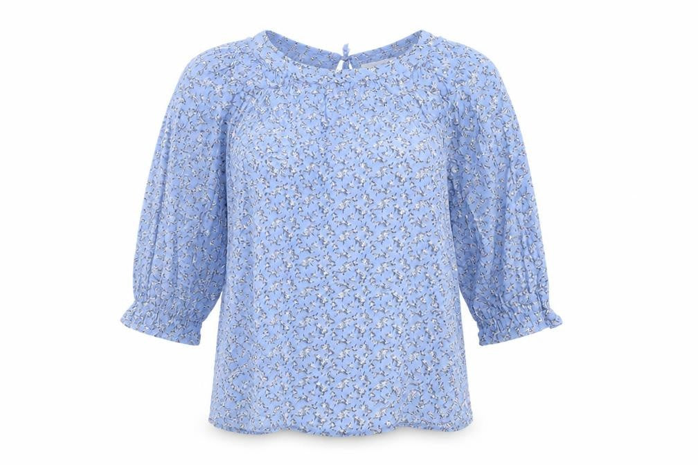 Bonmarché Women's Blue Floral Tunic Blouse - Size L