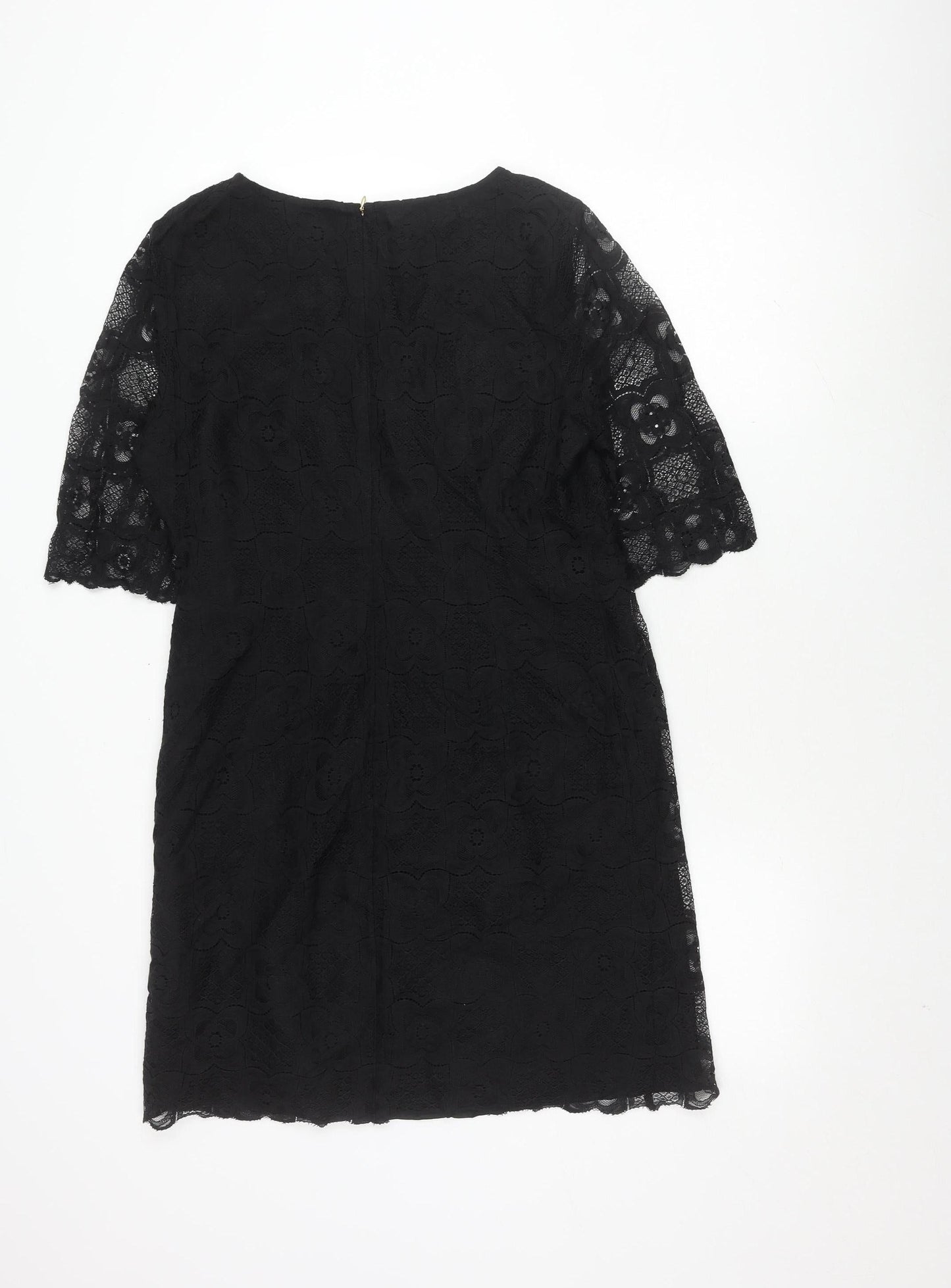 Monsoon Women's Black Lace Sheath Dress Size 14