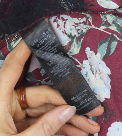Close-up detail of Miss Selfridge Women's Floral Blouse, size 10