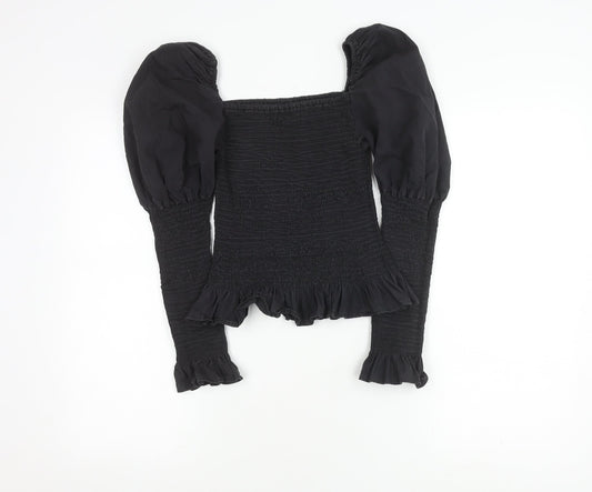 Stella Morgan Women's Black Puff Sleeve Blouse UK 8