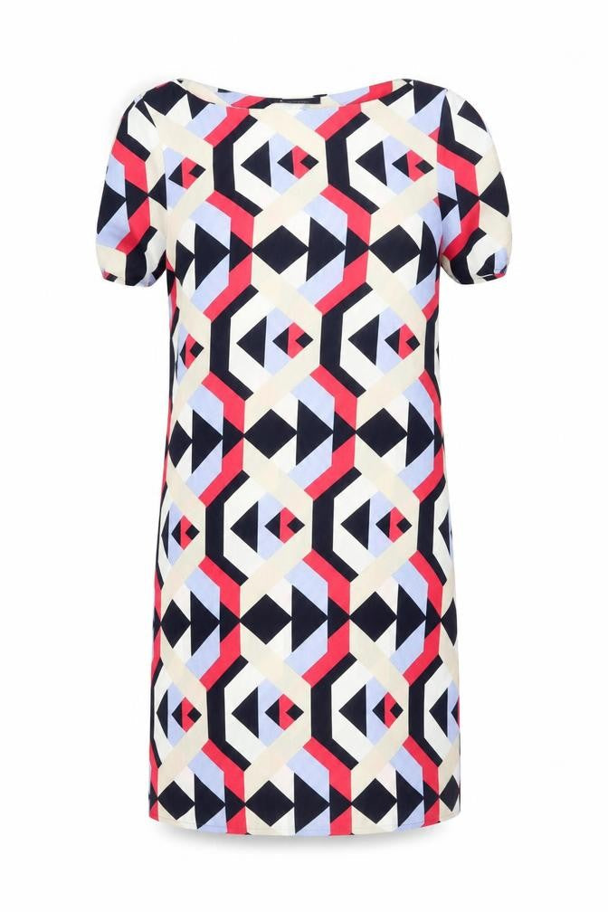 Marks & Spencer Women's Multicoloured Dress, Geometric Print, Size 12