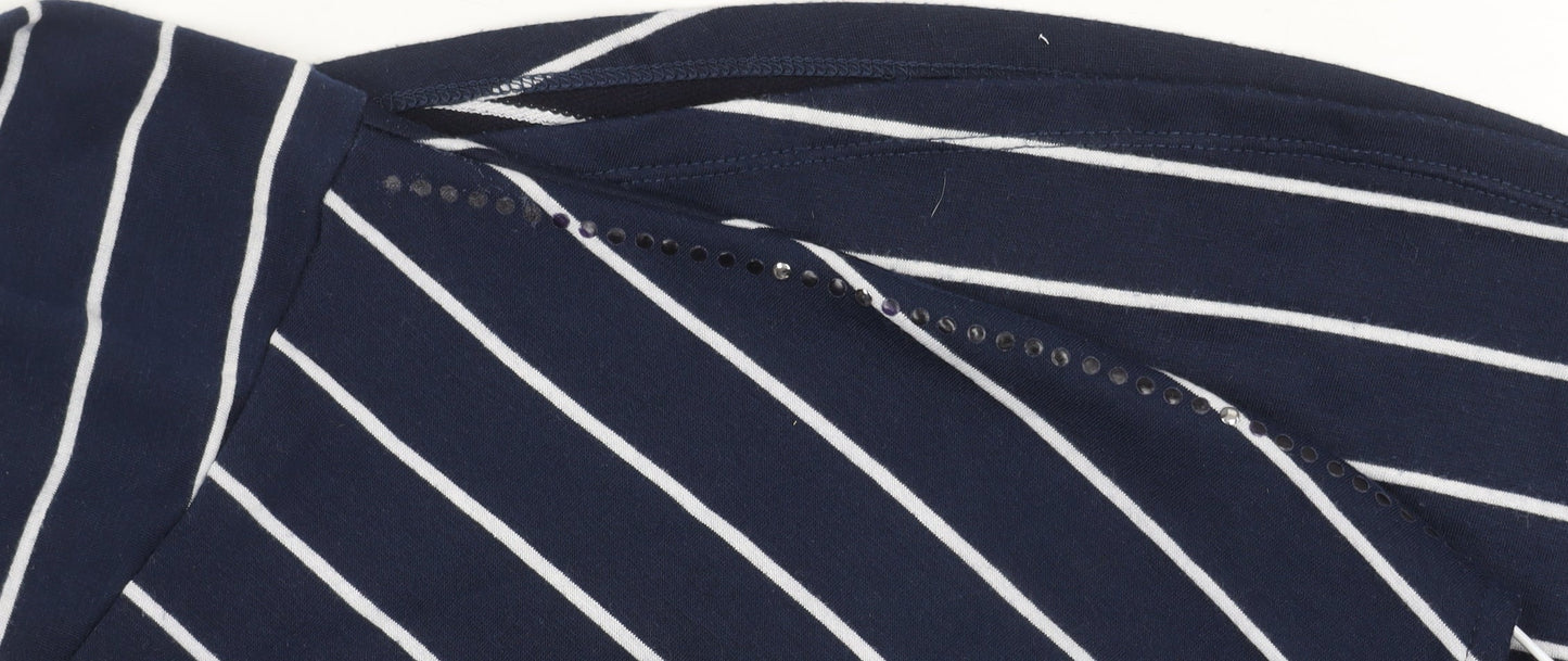 Principles Women's Blue Striped T-Shirt - Size M