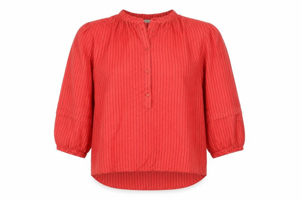 Costa Mani Women's Red Striped Blouse, Size S, Casual