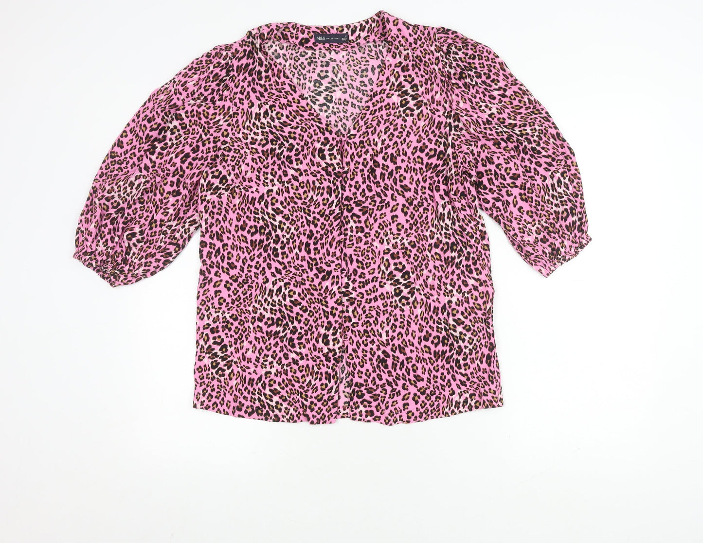 Marks and Spencer Women’s Pink Animal Print Blouse