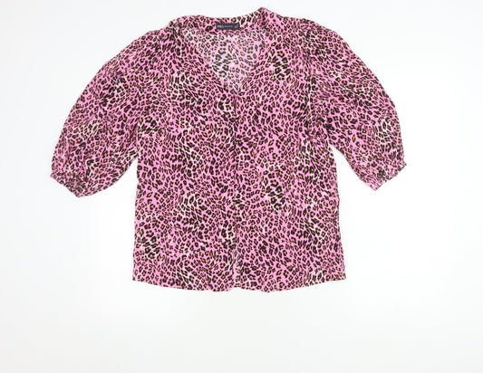 Marks and Spencer Women’s Pink Animal Print Blouse