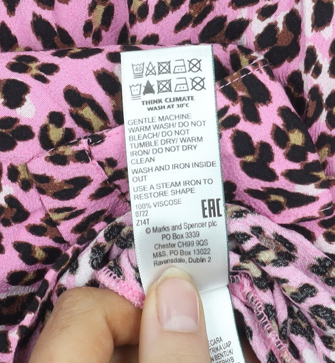 Marks and Spencer Women’s Pink Animal Print Blouse