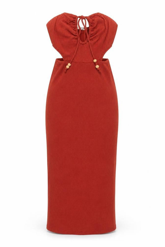 Bershka Womens Red Knit Dress XS