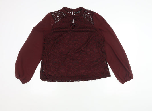 Dorothy Perkins Women's Red Lace Blouse Size 14