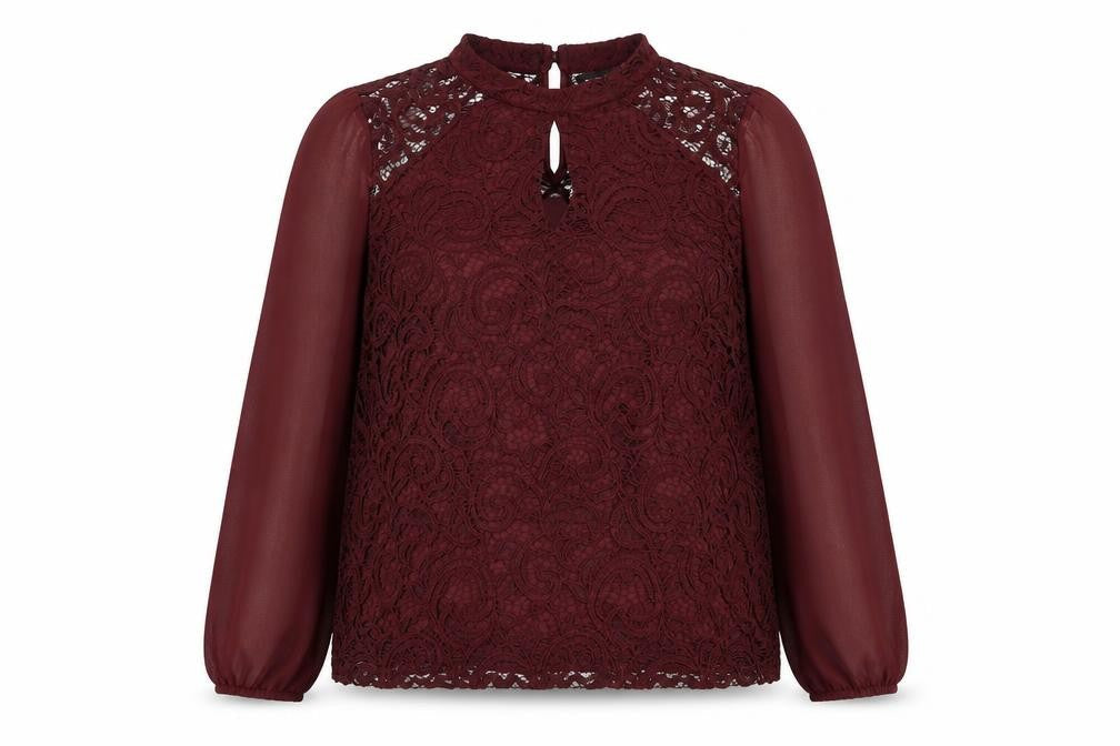 Dorothy Perkins Women's Red Lace Blouse Size 14