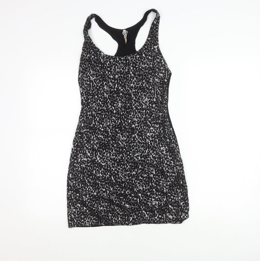 Kikiboo Women's Black Animal Print Sleeveless Dress