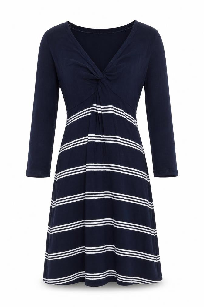 Fat Face Women's Blue Striped Dress Size 10