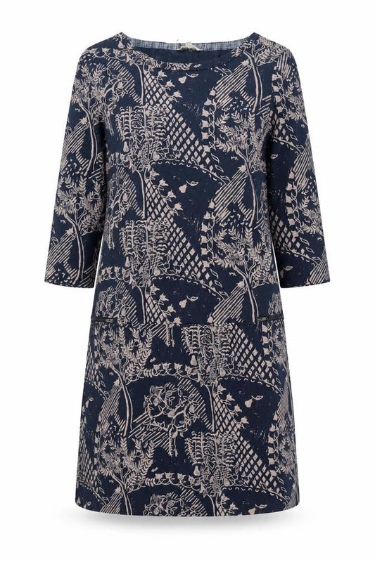 White Stuff Women's Blue Floral Shift Dress Size 12