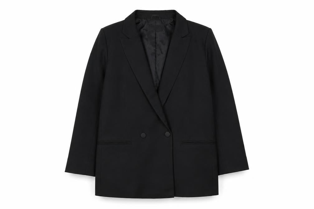 ASOS DESIGN Women's Black Regular Double-Breasted Blazer