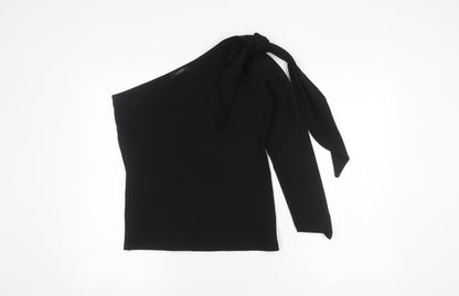 Marks & Spencer Women Black One Shoulder Top