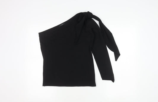 Marks and Spencer Women Black One Shoulder Top