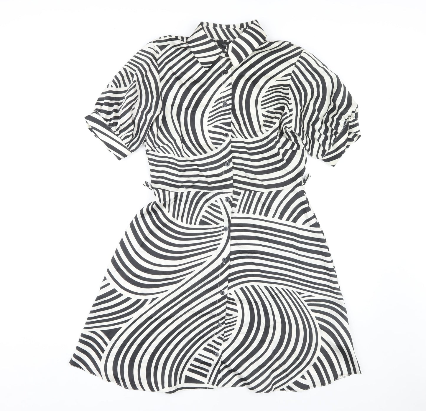 New Look Women's Striped Shirt Dress 6 Multicoloured