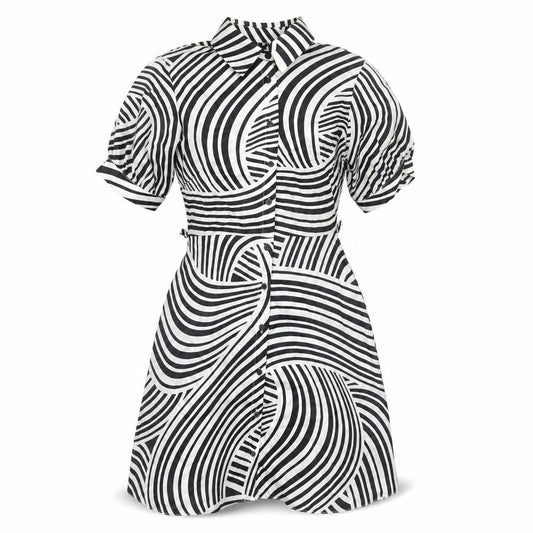 New Look Women's Striped Shirt Dress 6 Multicoloured