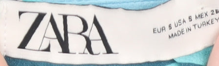 Zara Women's Blue Slip Dress Size 8 Summer Viscose