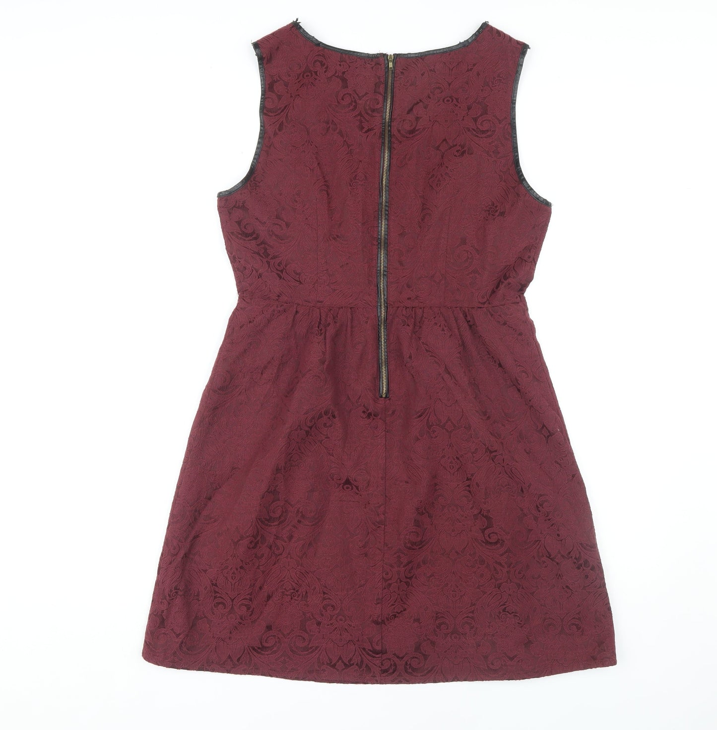 Vila Women's Red Lace Floral Sleeveless Dress - Medium