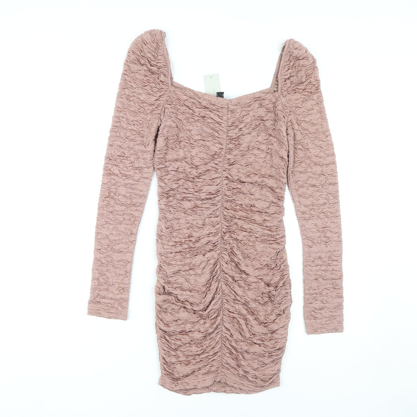River Island Pink Bodycon Party Dress, Size 8, Long Sleeve