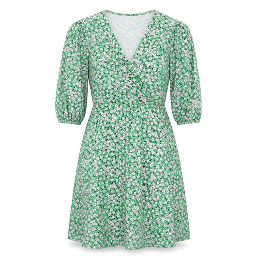 ASOS DESIGN Women's Green Floral Wrap Dress Size 12