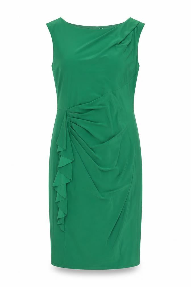 Planet Women's Green Sheath Dress, Size 16, Ruffled Accent