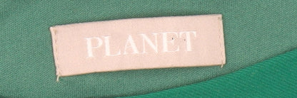 Planet Women's Green Sheath Dress, Size 16, Ruffled Accent